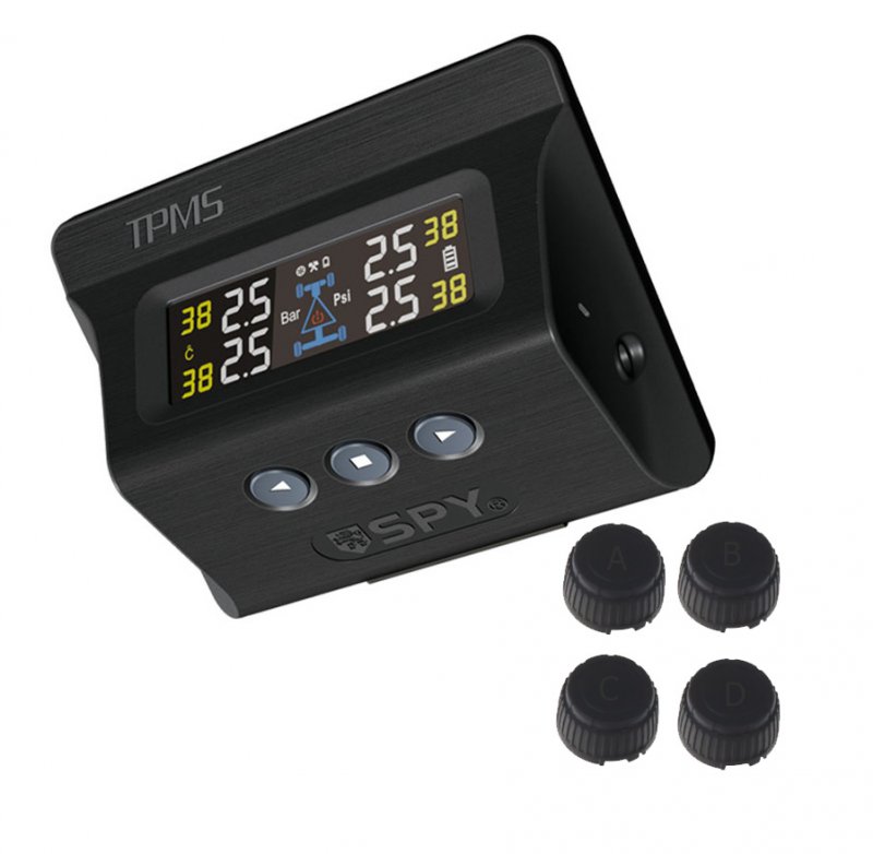 TPMS kontrola tlaku v pneumatice 4 externí čidla / solární napájení (tpms-x3)