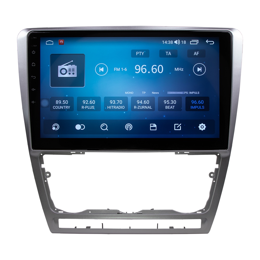 CARCLEVER Autorádio pro Škoda Octavia 2007-2014 s 10,1 LCD, Android, WI-FI, GPS, CarPlay, 4G, Bluetooth (80885A4si)