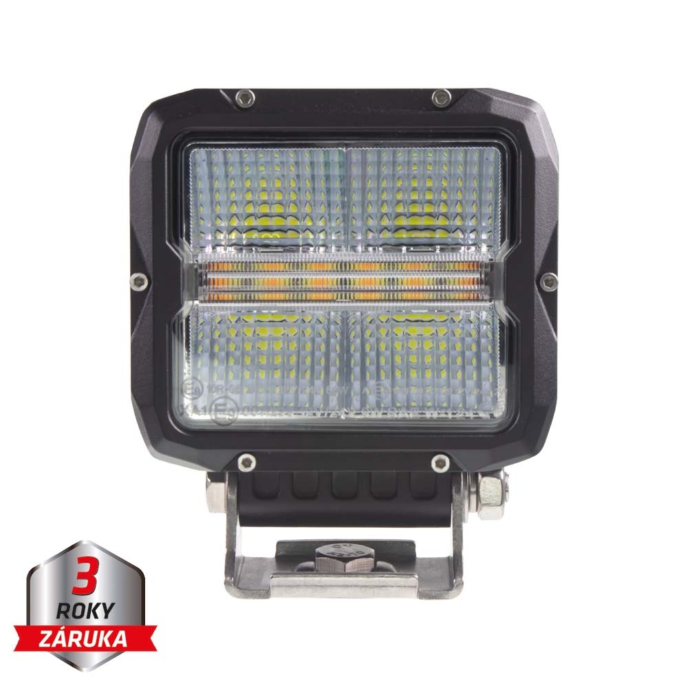 LED světlo obdélníkové bílé/oranžové/poziční, 60W, 105x117mm, ECE R65 (wl-463wo)