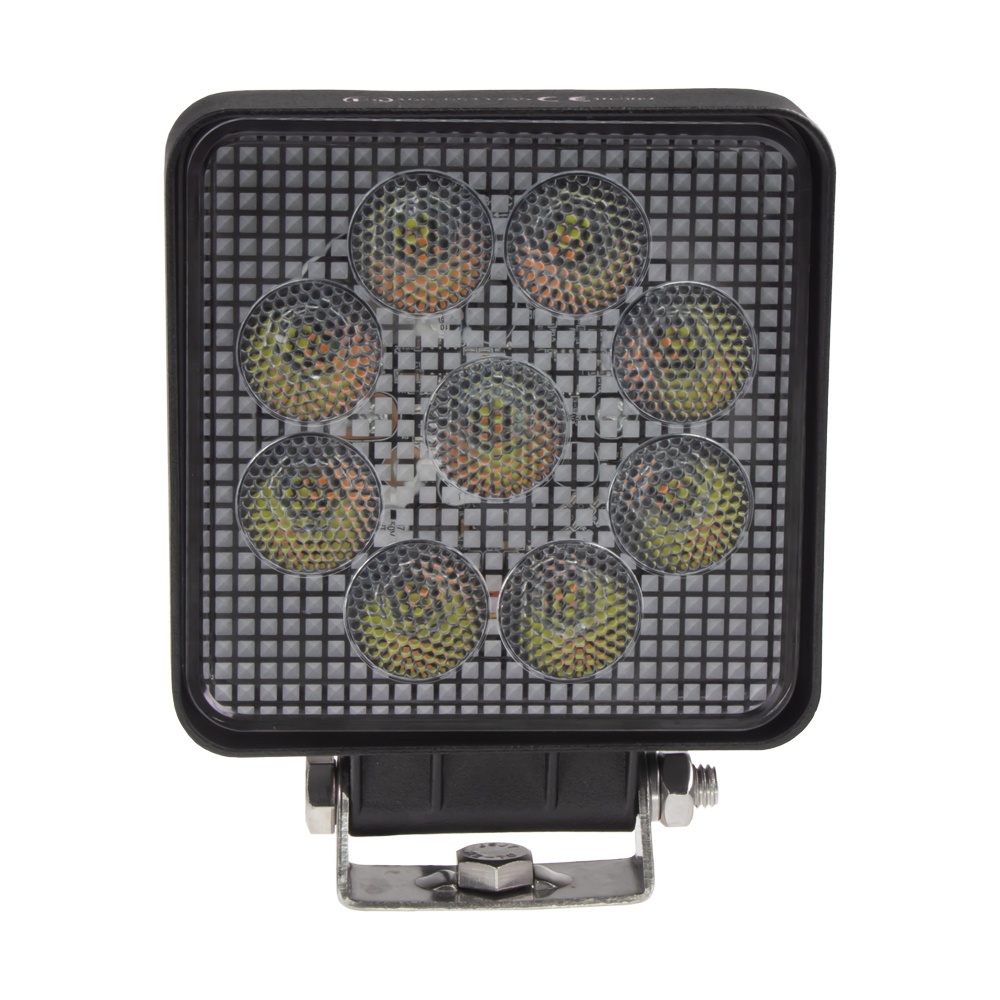 LED světlo hranaté, bílé/oranžové, 9x3W/9x1W, 117x117mm, ECE R10 (wl-730wo)